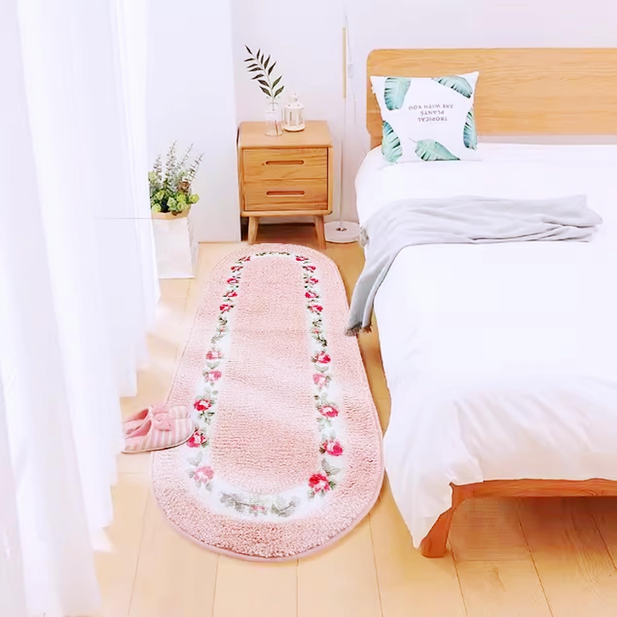 Amazon.co.jp: ピンク ローズ ラグ ロマンチック ローズ フラワー ラグ